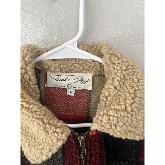 Tasha Polizzi Southwestern Aztec Sherpa Jacket Coat Size Medium Blanket Coat - Picture 2 of 11